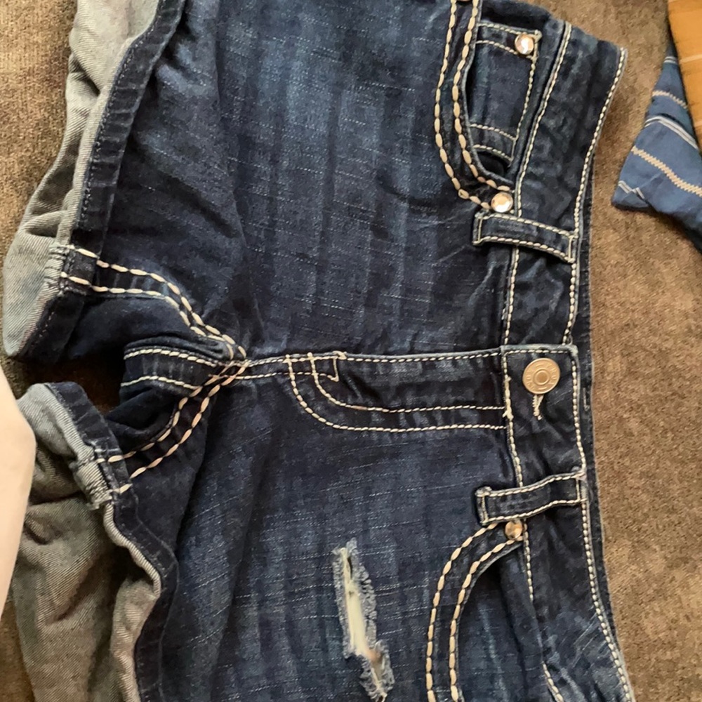 Dark Blue shorts with white stripes